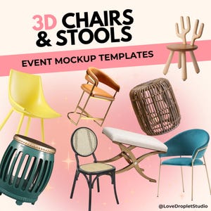 CHAIRS & STOOLS, Event styling, event mockup, Event planner, kids party chair, home decor, event planning, scene creator, home office chair