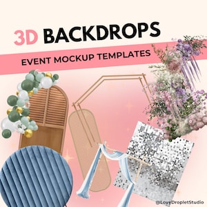 BACKDROP digital canva template wedding event frame mockup decor party props planner wedding design planning boho balloon garland arch wood