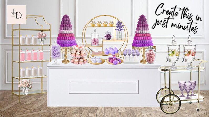 event party birthday wedding candy dessert table bar mockup grazing table