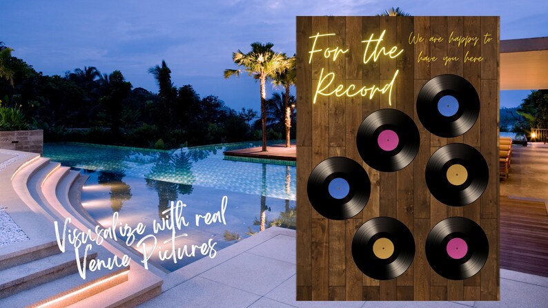 record display mockup for wedding, party, event