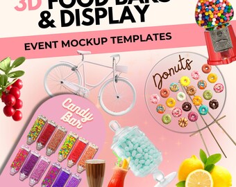 Event Food Display Mockup: Candy Bar, Dessert Table (Digital Download)