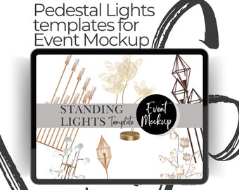 STANDING LIGHTS, Event Party Mockup, Wedding Decor, Lighting, Ceremony, backdrop mockup, Wedding planning, Event planner, pedestal decor,