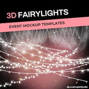 LUCI FATE - Stile per eventi, fondale per feste, pianificazione di eventi, luci a corda, fiori nuziali, decorazioni per eventi, pianificazione del matrimonio, mockup di matrimonio