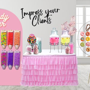 3D realistic event mockup png digital template using canva design artists designers planners business. wedding, kids party, balloon, backdrop, bridal shower baby shower, birthday table setting, planner event planning, dessert table, candy bar grazing