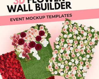 Flower Wall Builder: Event Mockup Canva Template (Digital Download)