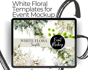 WHITE FLORA - Event styling, Party backdrop, Event planning, png template, Wedding Flowers, Event decor, wedding planning, Wedding mockup