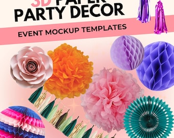 Mockup-sjablonen voor papieren decor: evenementstyling (digitale download)