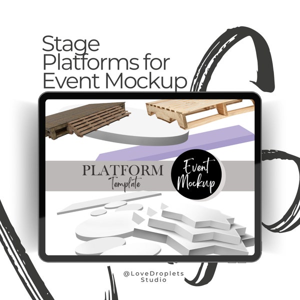 PLATTFORM, Bühne, Event-Styling, Party-Kulisse, Event-Planung, Mockup-Vorlage, Event-Design, Event-Dekor, Hochzeitsplanung, Hochzeitsmockup