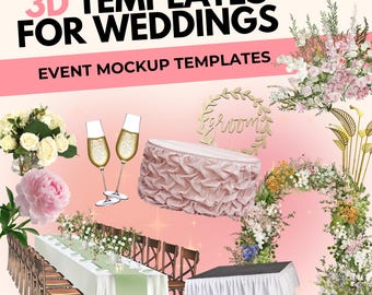 Mockup-sjablonen voor trouwlocatie: bundel evenementenplanning (digitale download)