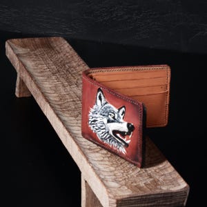 Handcrafted Wolf Design Leather Wallet – Art in Your Hands