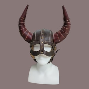 Handmade Genuine Leather Mask Mongolian Warrior Head Mask