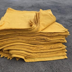 200 Pack Mustard Softened Cotton Napkins, Cocktail Napkins, Blue Cotton Cloth Napkins Party Table Napkins, Custom Size Napkins, Gift For Her