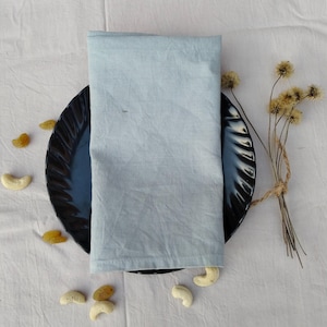 Dusty Blue Softened Cotton Napkins, Cocktail Napkins, dusty Blue Cotton Cloth Napkins Wedding Party Table Decor Napkins, Custom Size Napkins