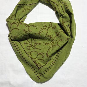 Handmade Floral Cotton Bandana: Boho Head Wrap, Neckerchief