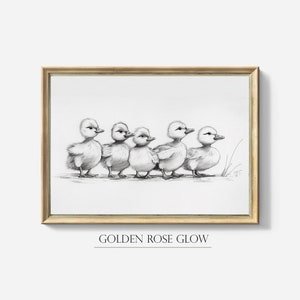 Duckling Easter Painting for Printing | Vintage Ducklings Nursery Wall Art | Cute Baby Ducks Painting Digital Printable Art