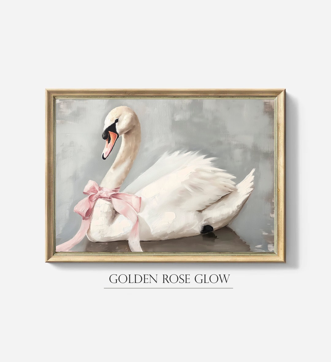 Vintage Swan Art Print for Teenage Room Decoration Soft Pink Girly ...