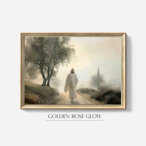 Jesus Christ Walking Art Print | Come Follow Me Christian Artwork | Downloadable Jesus Christ Printable Painting Minimalist | He is Risen