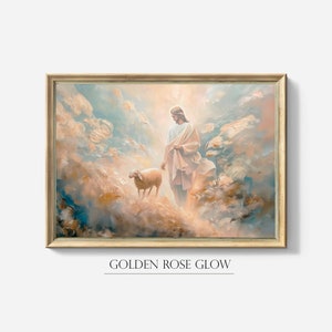 Jesús deja la pintura imprimible 99 / Parábola de la impresión de la oveja perdida / Decoración de la pared del Buen Pastor / Arte de la pared de las Escrituras / Regalo cristiano