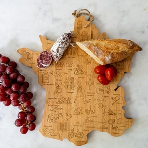 Cutting board France with sights Kitchen and Cooking gift housewarming house building Gift for men and women image 3