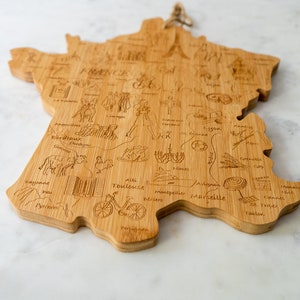 Cutting board France with sights Kitchen and Cooking gift housewarming house building Gift for men and women image 5