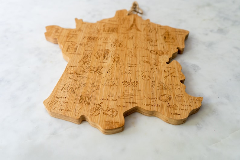 Cutting board France with sights Kitchen and Cooking gift housewarming house building Gift for men and women image 5