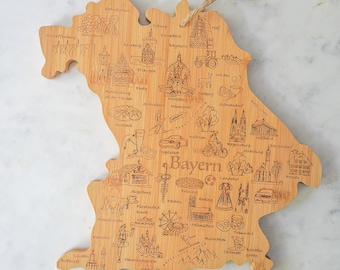 Cutting board Bavaria with sights | Kitchen and Cooking | gift housewarming house building | Gift for men and women