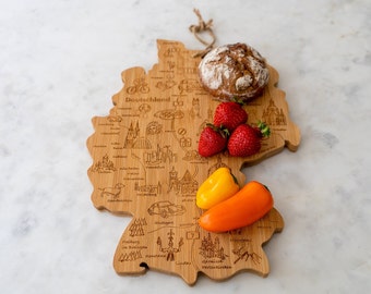 Cutting board Germany with sights | Kitchen and Cooking | gift housewarming house building | Gift for men and women