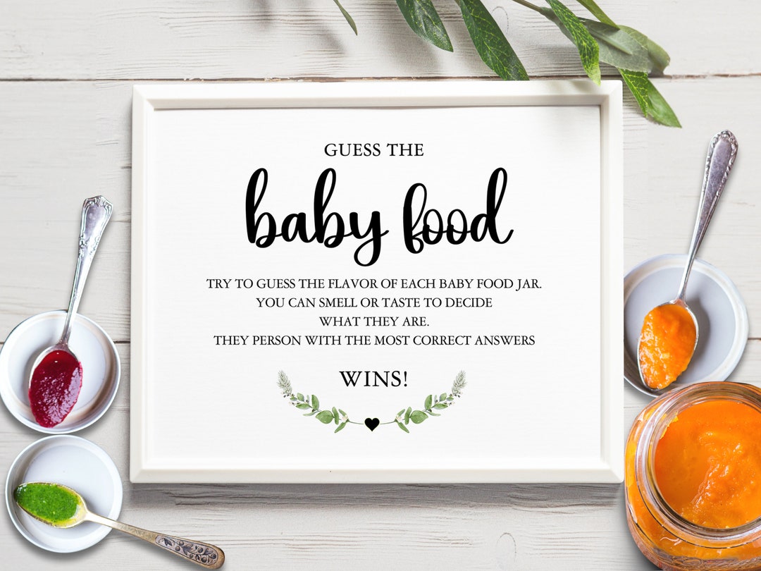 Guess the Baby Food Baby Shower Game Food Game Baby Food Etsy