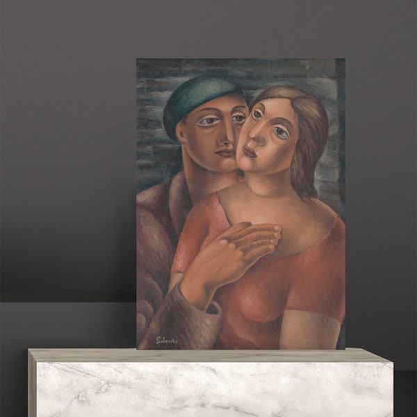 impression numérique peinture d'un couple amoureux