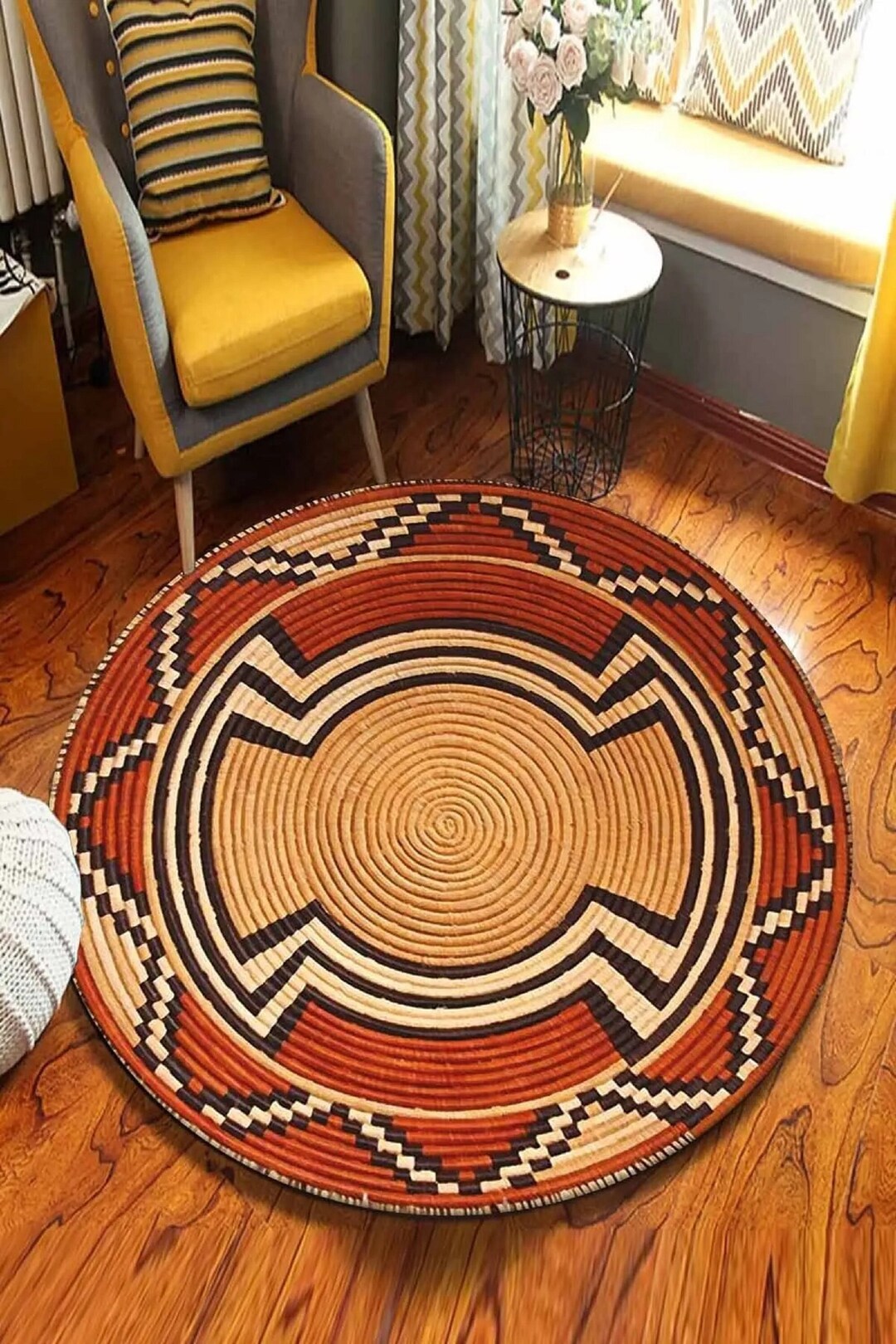 Jute Rug for Living Room, Jute Rug, Jute Rug Colorful, Jute Round Rug ...