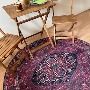 Ethnic Style Round Rug: Multicolor Persian Design