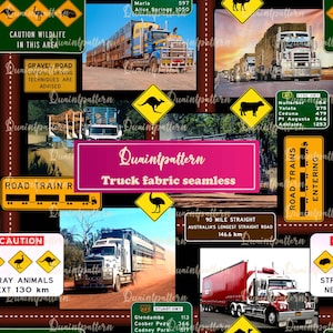 Truck seamless pattern for fabric and paper print