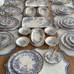 Juego de desayuno Spring Time de 90 piezas para 12 personas: platos, cuencos y tazas de porcelana