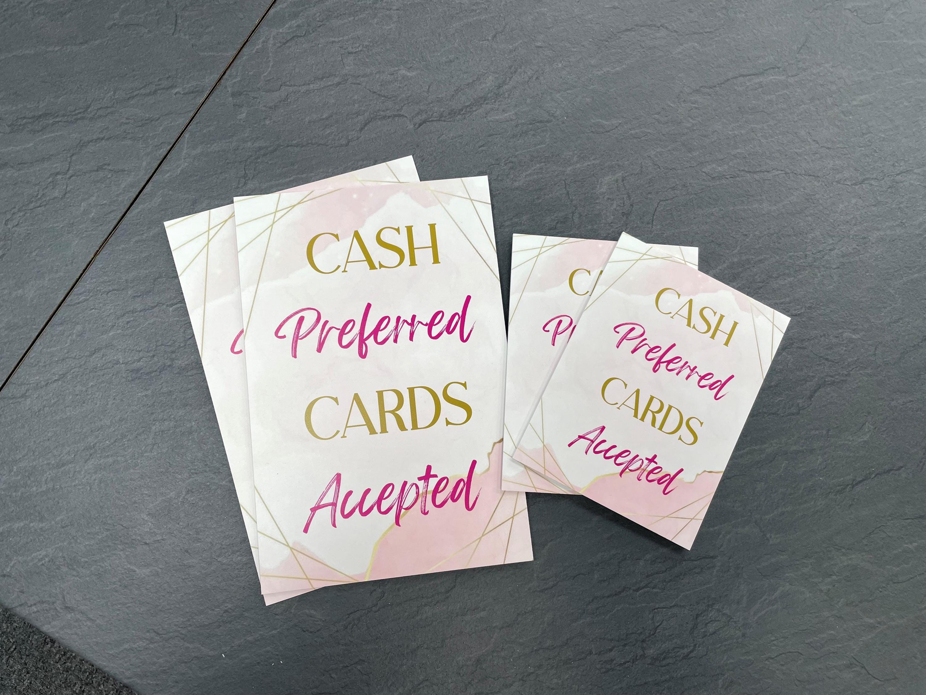 Cash Preferred Cards Accepted Sign - Salon, Shop, Cafe - Etsy UK