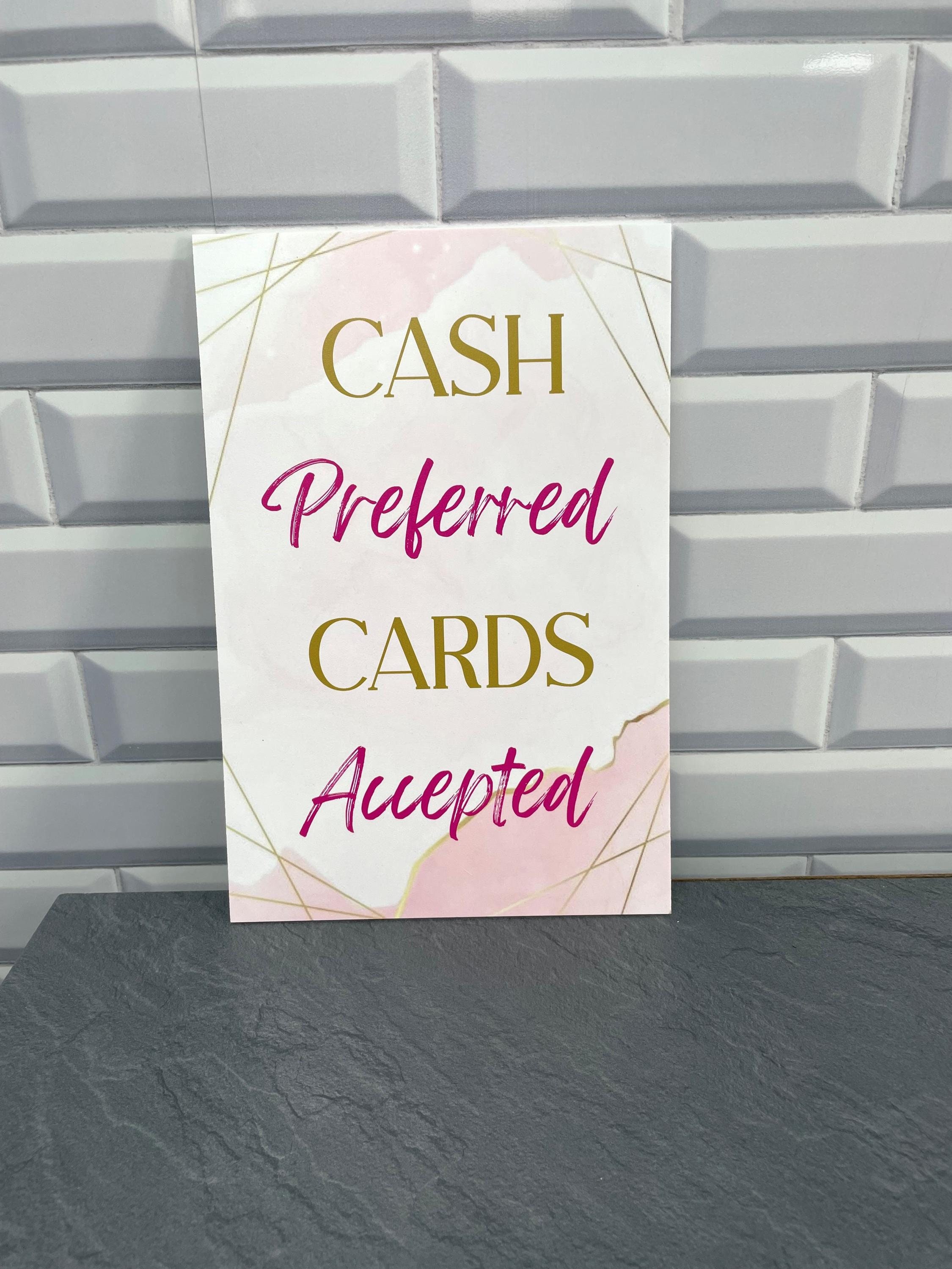 Cash Preferred Cards Accepted Sign - Salon, Shop, Cafe - Etsy UK