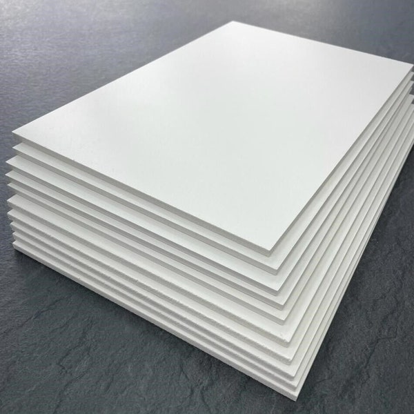 PVC Foam 5mm thick Signage / Mounting Board/ Craft Supplies - Matt White Sheet Packs of 5, 10, 20 in sizes A5, A4, A3, A2