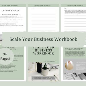 Business Plan Workbook, Business Growth pdf, Small Business Printable, INSTANT DOWNLOAD, 34 pages, Marketing Ebook, Startup Business, Green