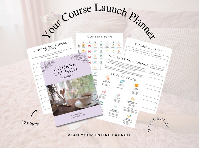 Course Launch Planner, Printable Course Planner, 50 Page, Course ...