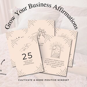 Affirmations for business success, Printable Affirmation Cards, Business Growth Affirmation Cards, Daily Affirmation, digital product, Beige