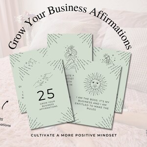 Affirmations for business success, Printable Affirmation Cards, Business Growth Affirmation Cards, Daily Affirmation, digital product, Green