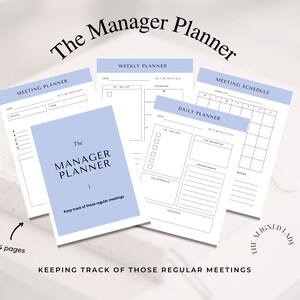 Business Owner Planner, Manager Planner, Digital Small Business Planner, INSTANT DOWNLOAD, 44 pages, Business Printable, Entrepreneur, Blue
