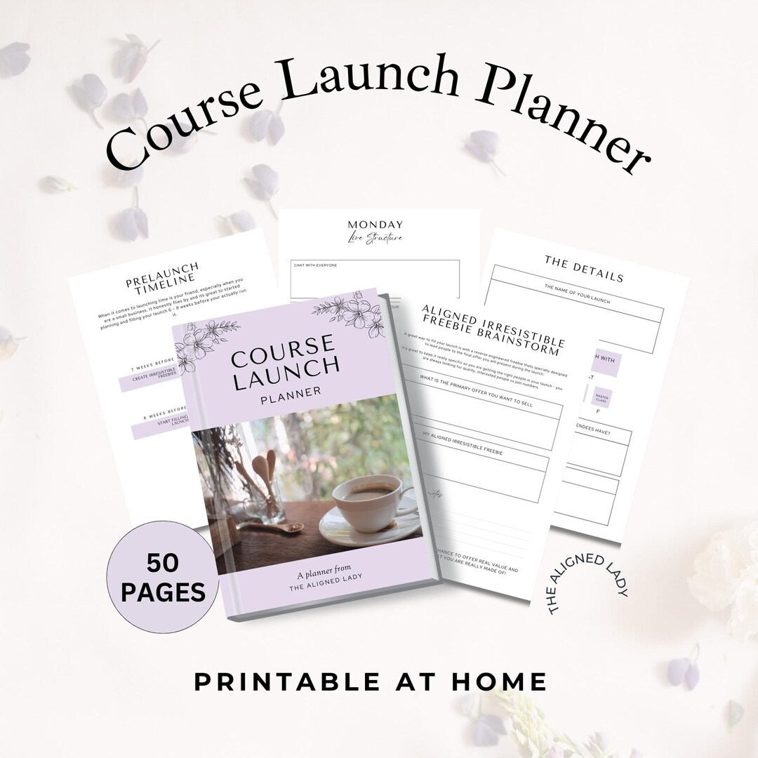 Course Launch Planner, Printable Course Planner, 50 Page, Course ...