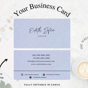 Plantilla Canva de tarjeta de visita, diseño de tarjeta de visita, tarjeta de visita diy, plantilla de tarjeta de visita, descarga instantánea, imprimible para negocios, azul