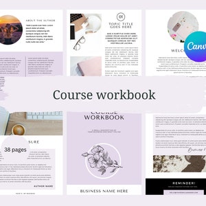 Cursuswerkmap Canva-sjabloon, Cursusmaker, Coachingwerkmap, Ecourse-werkmapsjabloon, INSTANT DOWNLOAD, 38 pagina&#39;s, Paars en Wit