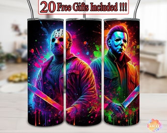 Horror Movie 20oz Skinny Tumbler Sublimation Design, Horror For Straight/Tapered Wrap Png, Horror Tumbler Png, Digital Download