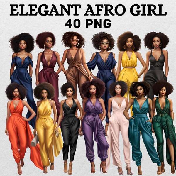 Black Girls Clipart Elegant Girl Model Fashion Black Women Trendy Art