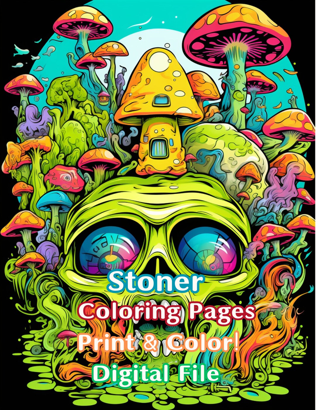 Psychedelic Coloring Book, Stoner Art, Awesome Pages (printable PDF) - Etsy