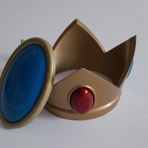 Princess Peach inspired crown. Korona + broszka. Wzorowane na stroju księżniczki Peach