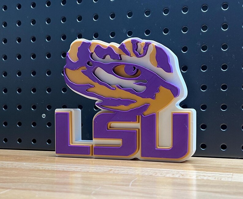 LSU Tigers Logo Shelf / Desk Art Etsy