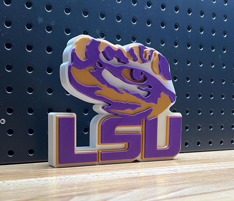 LSU Tigers Logo Shelf / Desk Art Etsy
